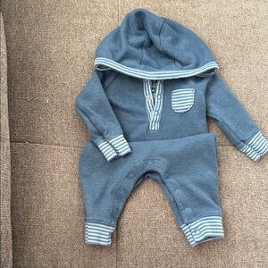 Carter's Blue Hooded Baby Footie